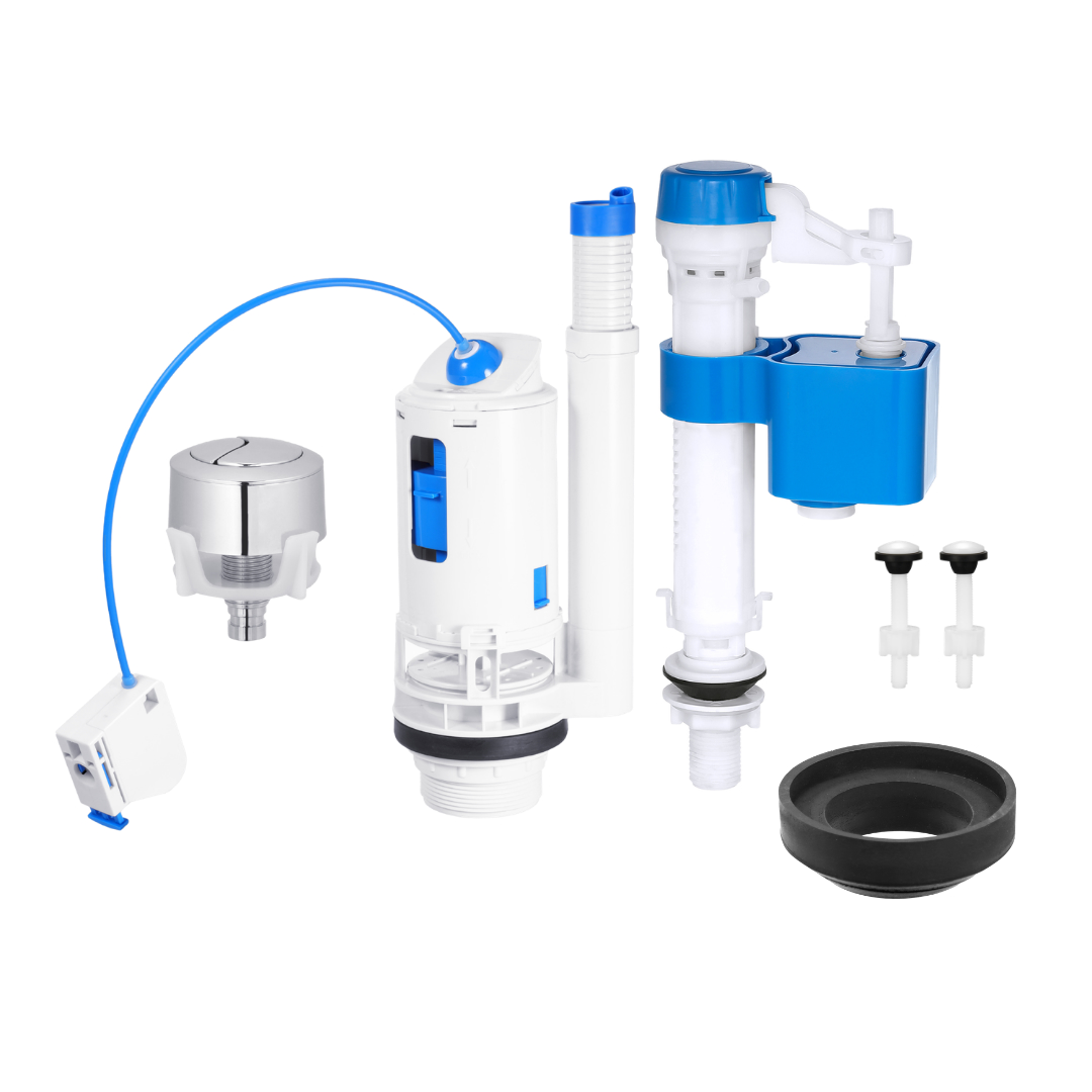 Two Piece Toilet Repair Kit for Brazil Market Bottom Fill Valve and Cable Dual Flush Valve